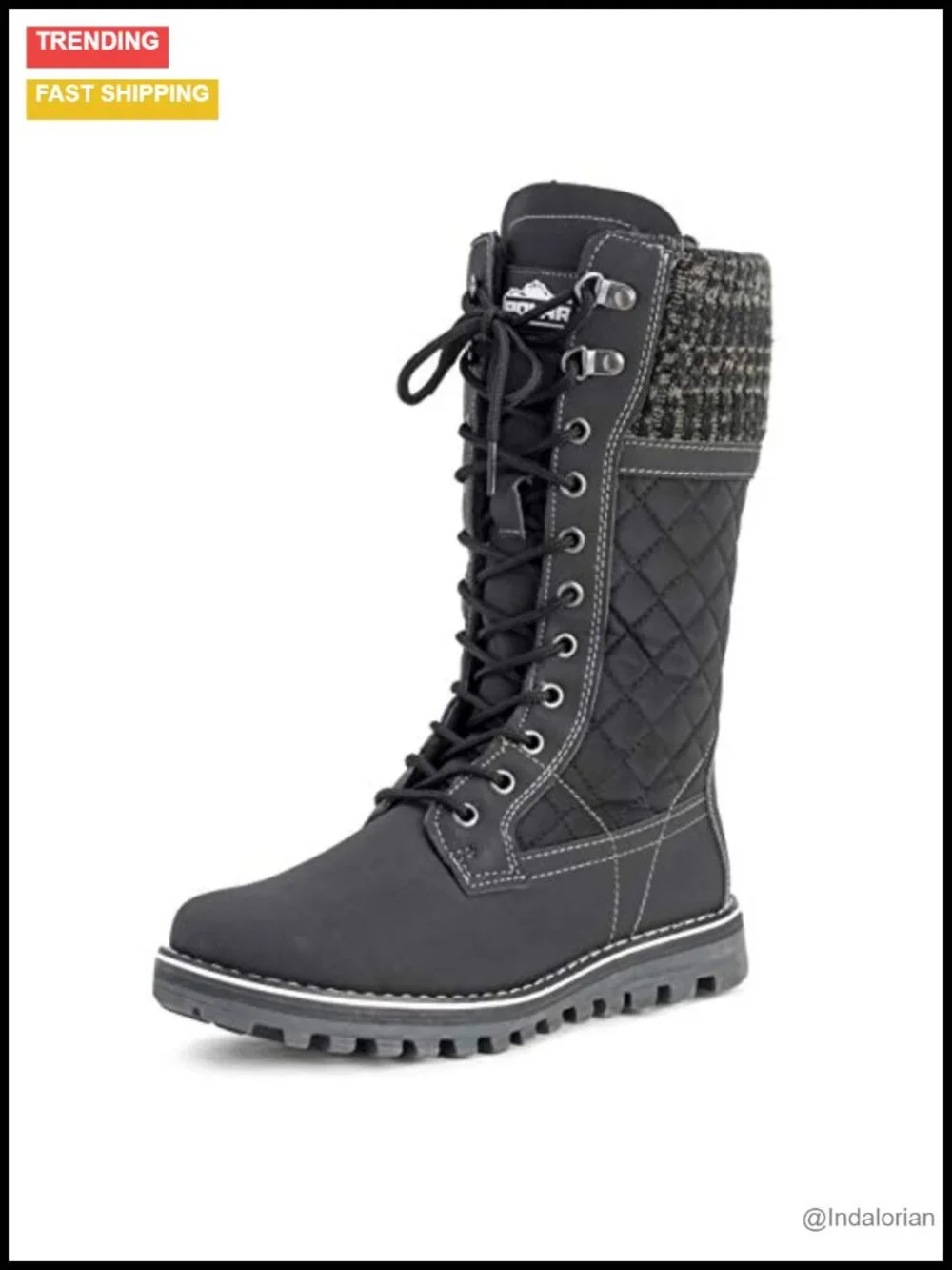 Faux Fur Lined Waterproof Snow Boots with Side Zipper and Rubber Sole
